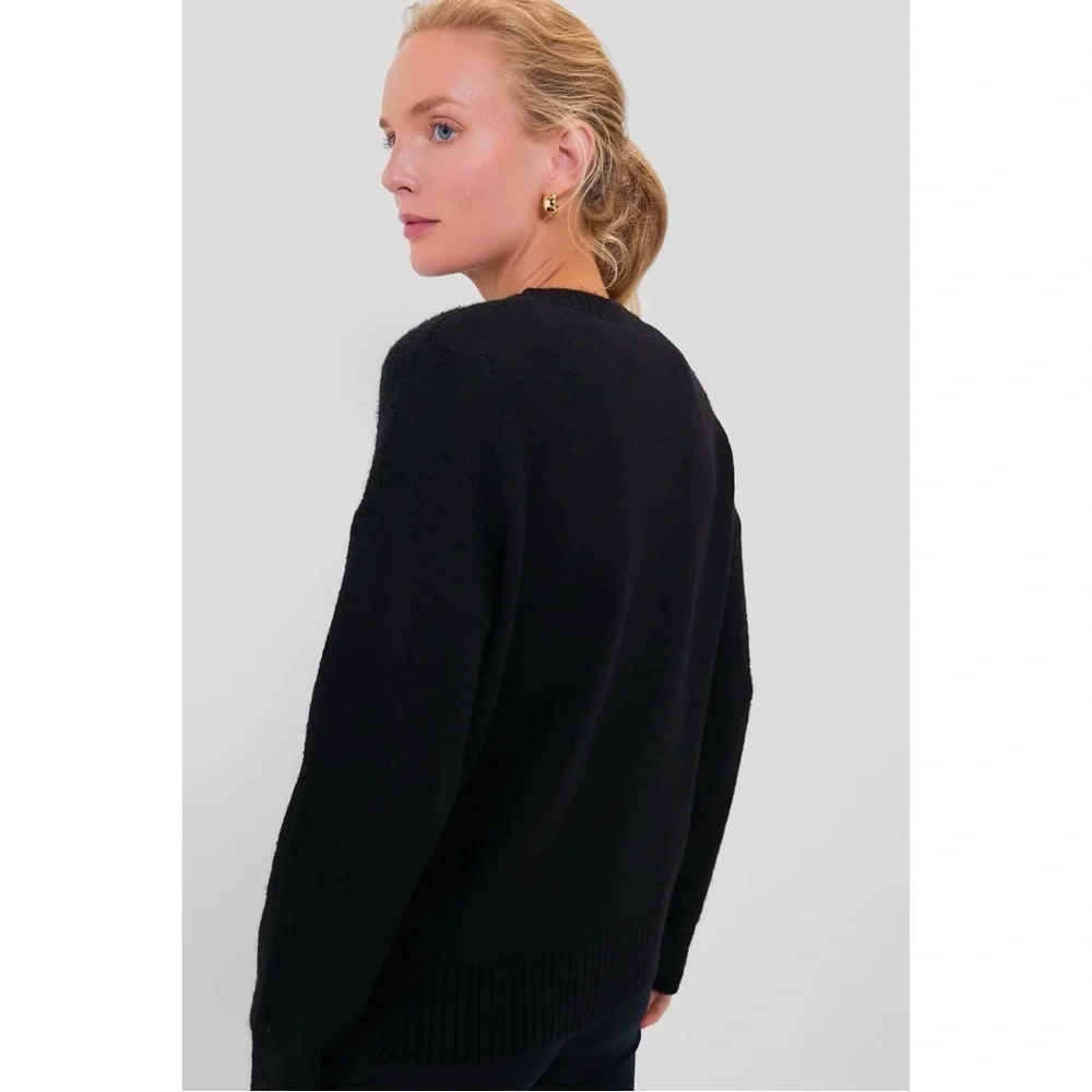 Tuckernuck Faris Pullover Sweater Womens XL Comfy Cozy Black Minimalist Chic NWT